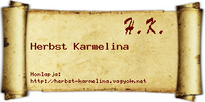 Herbst Karmelina névjegykártya